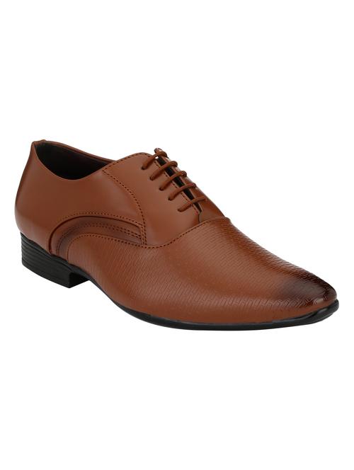 tan leatherette lace-up oxfords - 16779075 - Standard Image - 1