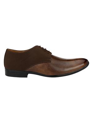 brown leatherette lace-up derbys - 16779078 - Standard Image - 2