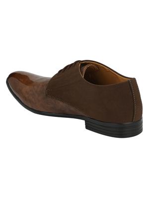 brown leatherette lace-up derbys - 16779078 - Standard Image - 3