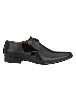 black leatherette lace-up derbys - 16779079 - Standard Image - 2