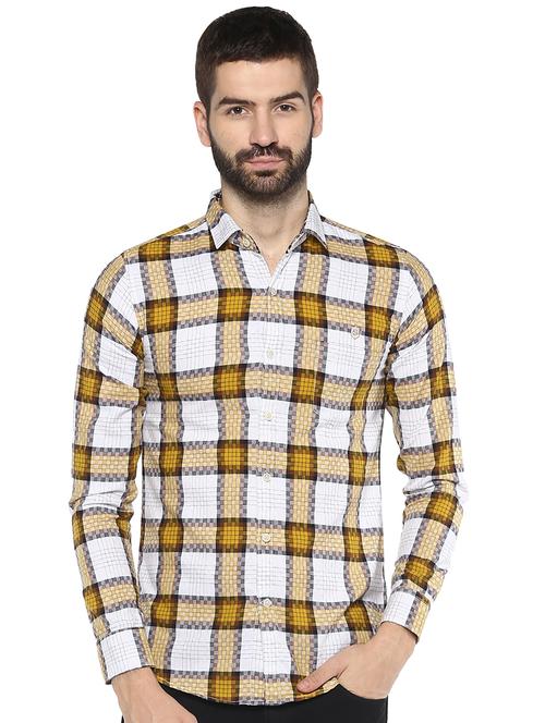 yellow checkered casual shirt - 16779191 - Standard Image - 1