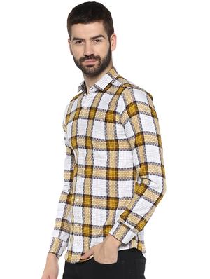 yellow checkered casual shirt - 16779191 - Standard Image - 2