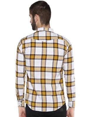 yellow checkered casual shirt - 16779191 - Standard Image - 3