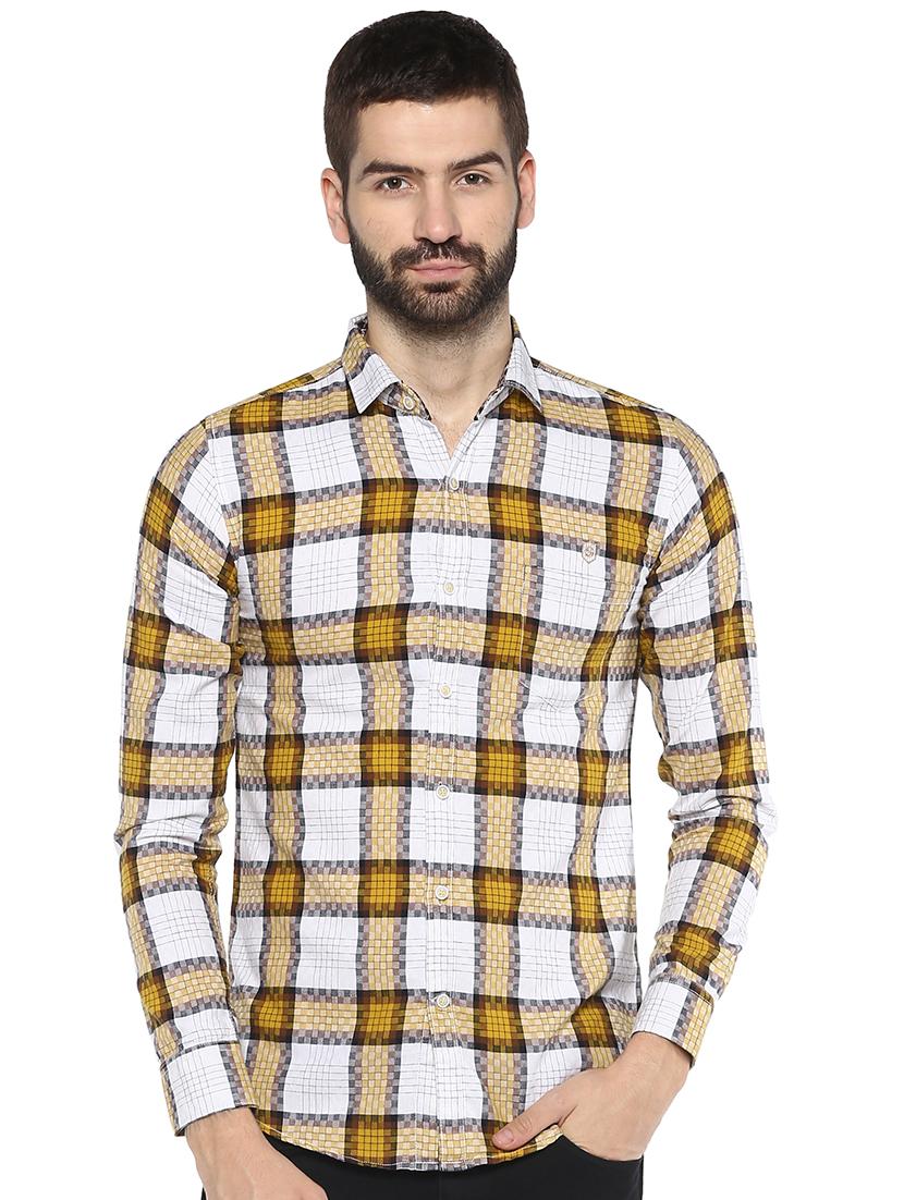 yellow checkered casual shirt - 16779191 - Zoom Image - 1