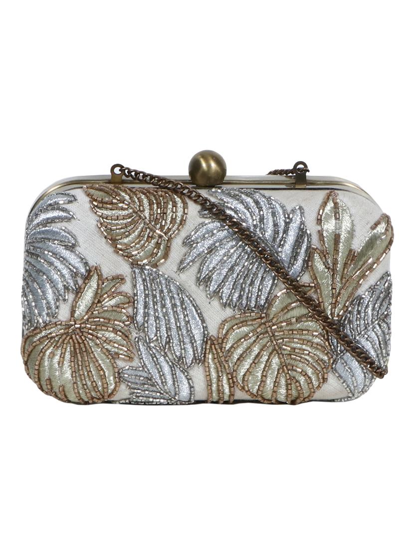 beige cotton box clutch - 16779877 - Zoom Image - 1