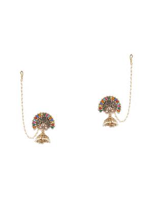 multi colored metal jhumka - 16780197 - Standard Image - 2