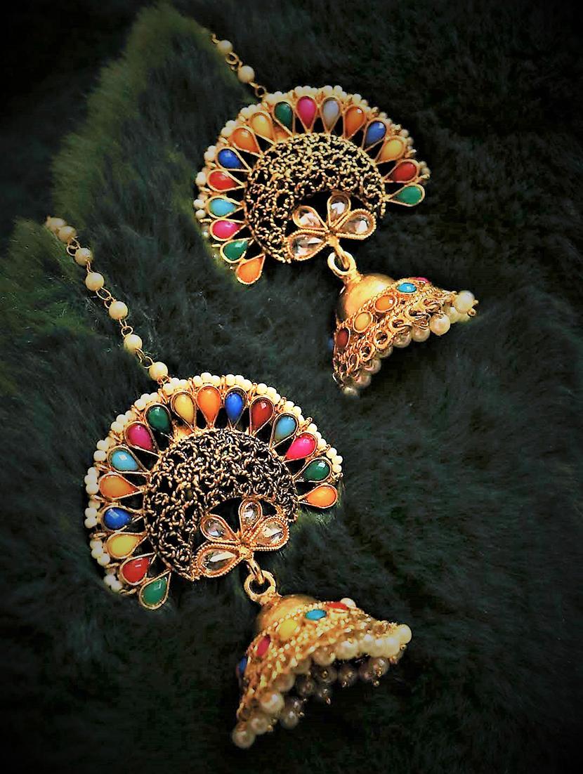 multi colored metal jhumka - 16780197 - Zoom Image - 1