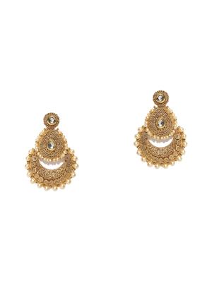 gold metal drop earring - 16780200 - Standard Image - 2