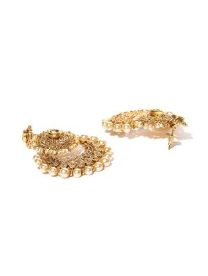 gold metal drop earring - 16780200 - Standard Image - 3