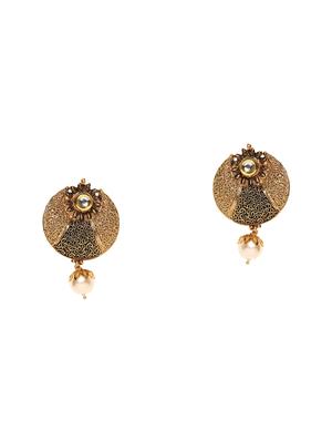 gold metal drop earring - 16780225 - Standard Image - 2