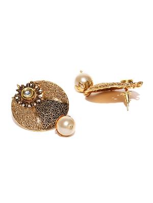 gold metal drop earring - 16780225 - Standard Image - 3