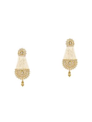 gold metal drop earring - 16780228 - Standard Image - 2