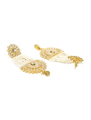 gold metal drop earring - 16780228 - Standard Image - 3