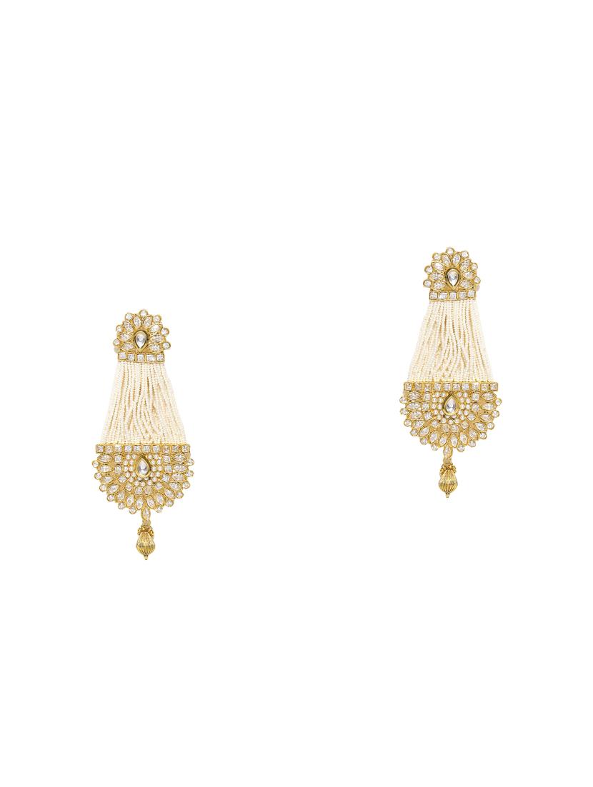 gold metal drop earring - 16780228 - Zoom Image - 2