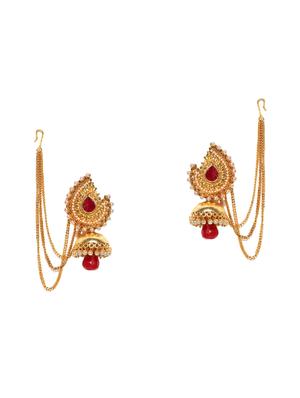 pink gold tone metal jhumka - 16780235 - Standard Image - 2