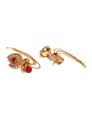 pink gold tone metal jhumka - 16780235 - Standard Image - 3