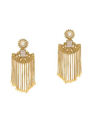 gold metal chandellier earring - 16780244 - Standard Image - 2