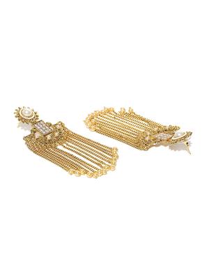 gold metal chandellier earring - 16780244 - Standard Image - 3