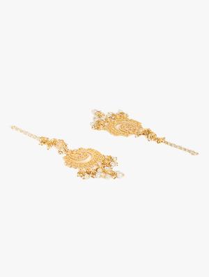 gold metal chandballi earring - 16780246 - Standard Image - 3