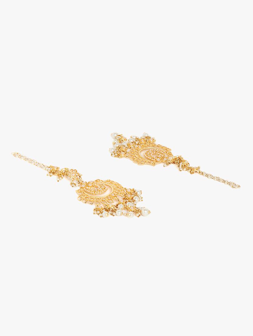 gold metal chandballi earring - 16780246 - Zoom Image - 3