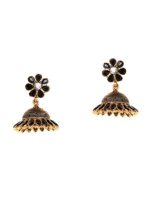 black metal jhumka earring - 16780251 - Standard Image - 2