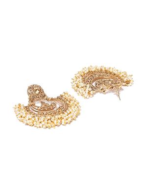 gold metal chandballi earring - 16780255 - Standard Image - 3