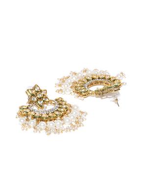 gold metal chandballi earring - 16780257 - Standard Image - 3
