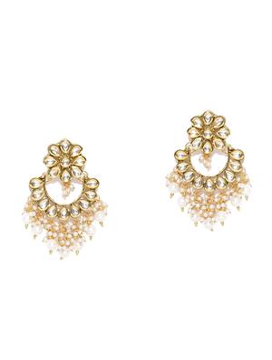 gold metal chandballi earring - 16780258 - Standard Image - 2