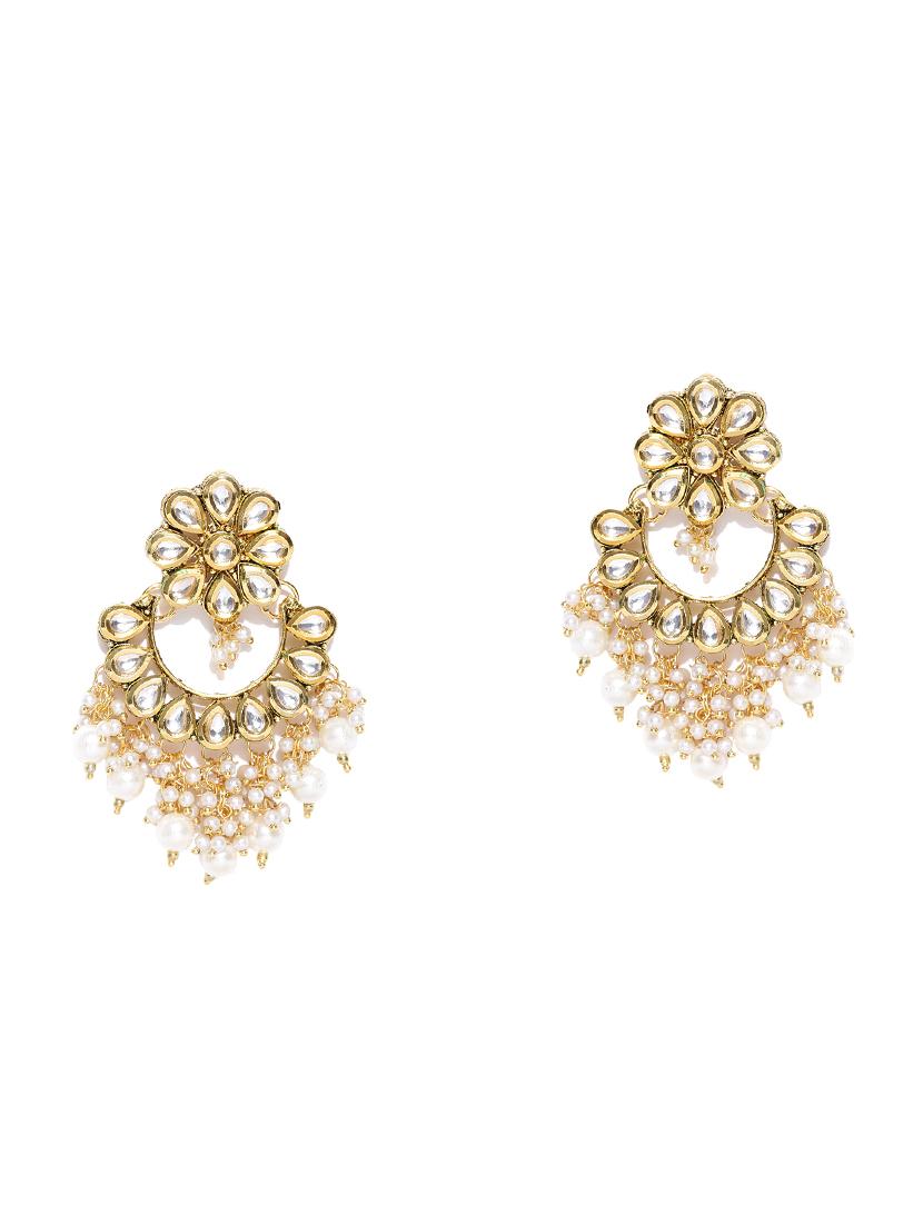 gold metal chandballi earring - 16780258 - Zoom Image - 2