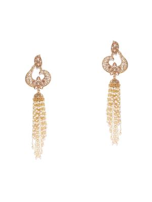 gold metal jhumka earring - 16780263 - Standard Image - 2