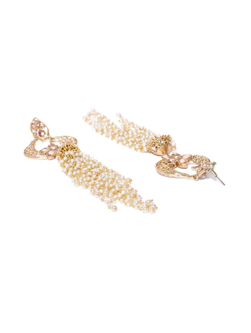 gold metal jhumka earring - 16780263 - Zoom Image - 3