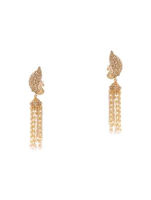 gold metal jhumka earring - 16780264 - Standard Image - 2