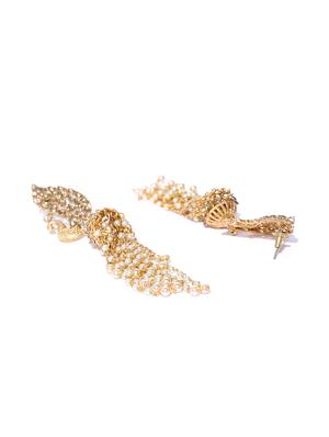 gold metal jhumka earring - 16780264 - Standard Image - 3