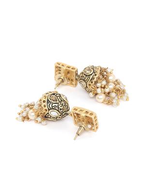 black metal jhumka earring - 16780269 - Standard Image - 3