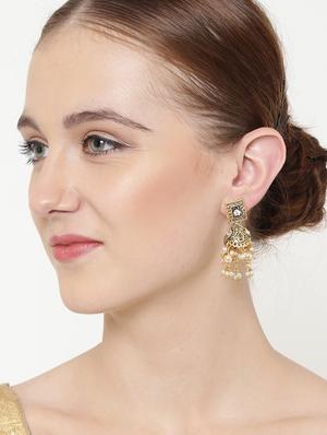black metal jhumka earring - 16780269 - Standard Image - 4