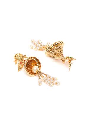 gold metal jhumka earring - 16780271 - Standard Image - 3
