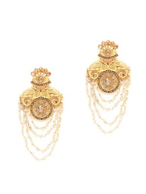 gold brass drop earring - 16780273 - Standard Image - 2