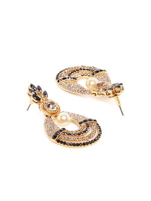 black gold tone brass drop earring - 16780274 - Standard Image - 3