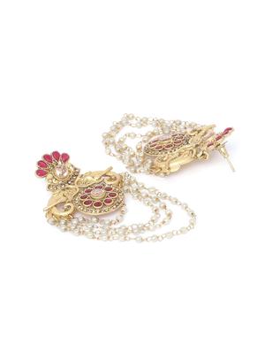 red gold tone brass drop earring - 16780276 - Standard Image - 2