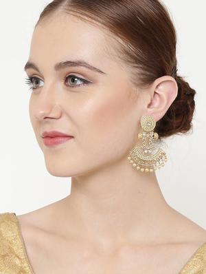 gold brass chandballi earring - 16780278 - Standard Image - 4