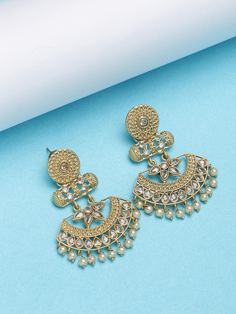 gold brass chandballi earring - 16780278 - Zoom Image - 1