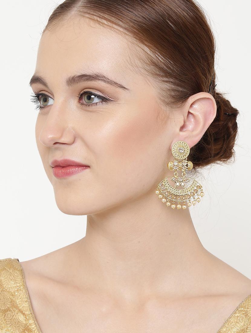 gold brass chandballi earring - 16780278 - Zoom Image - 4