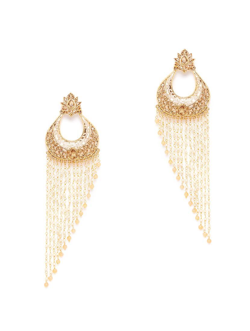 gold brass chandballi earring - 16780284 - Zoom Image - 2