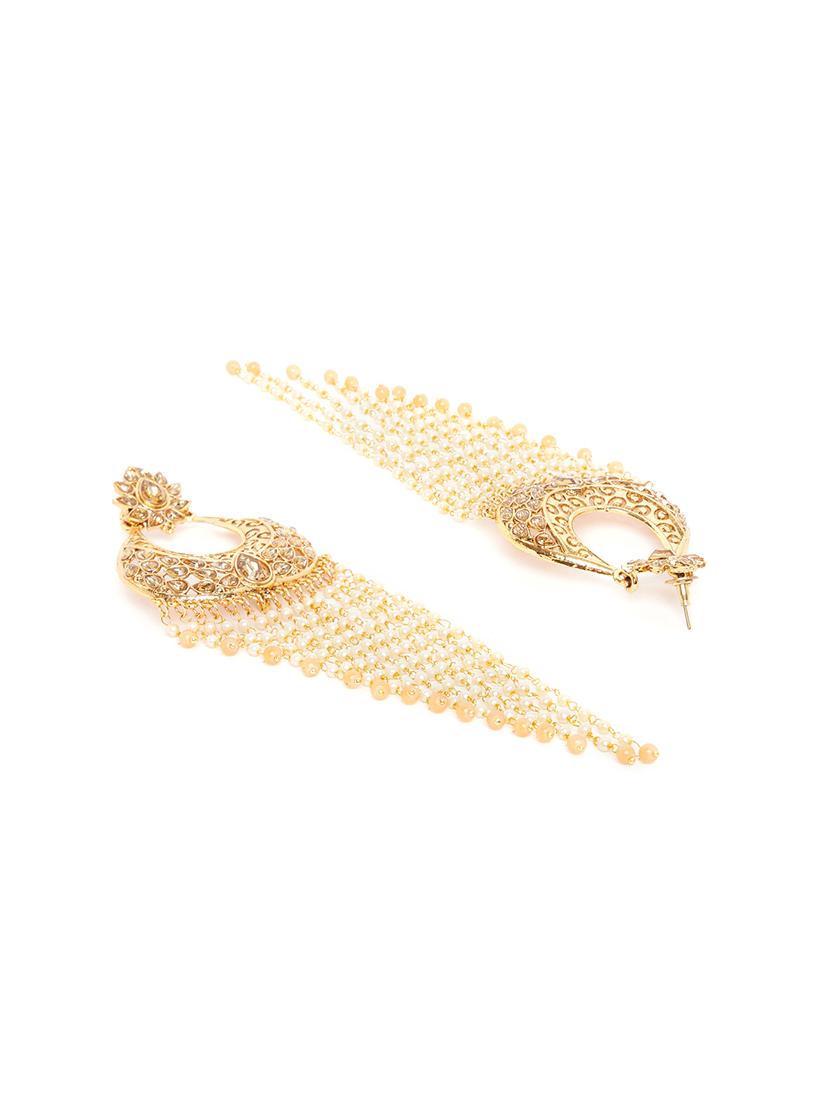 gold brass chandballi earring - 16780284 - Zoom Image - 3