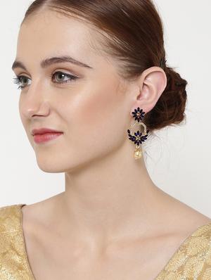 blue brass drop earring - 16780286 - Standard Image - 4