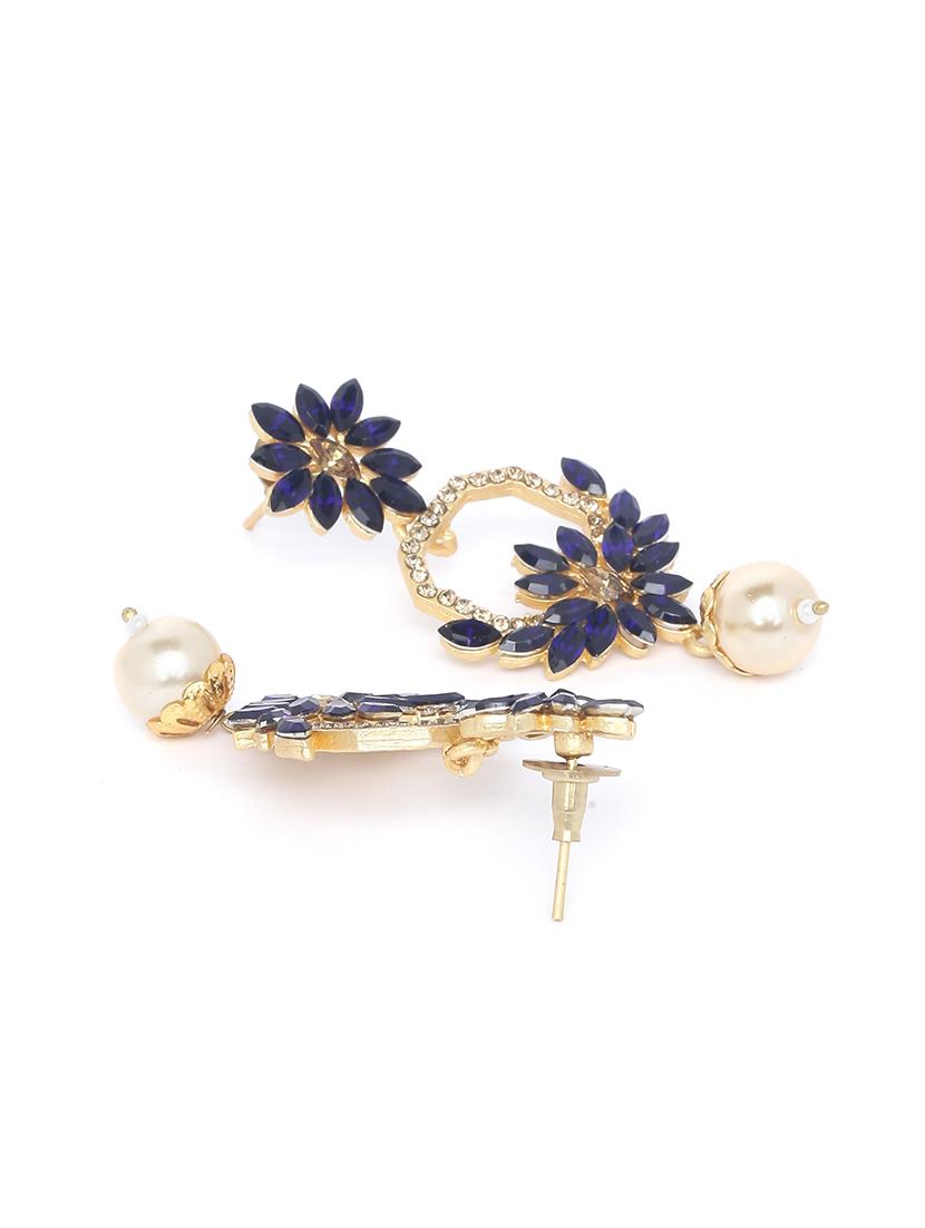 blue brass drop earring - 16780286 - Zoom Image - 3
