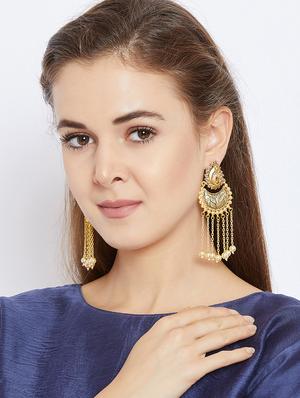 gold brass chandballi earring - 16780293 - Standard Image - 4