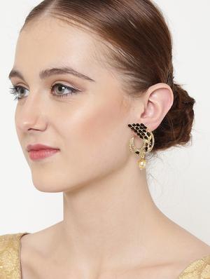black metal drop earring - 16780297 - Standard Image - 4