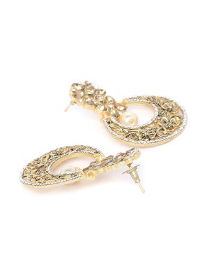 gold brass chandballi earring - 16780304 - Standard Image - 3