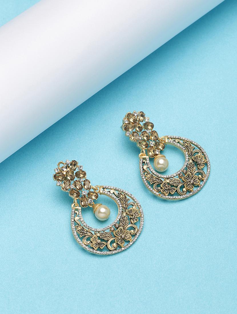 gold brass chandballi earring - 16780304 - Zoom Image - 1